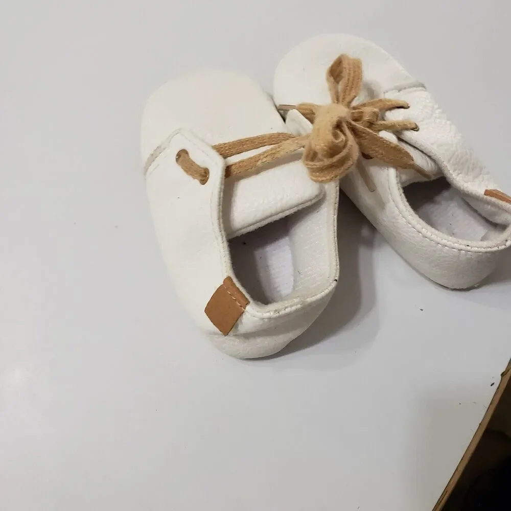 Newborn Baby Girl Boy PU Non Slip Soft Sole Walking Shoes‎ White Size 5 18 Month